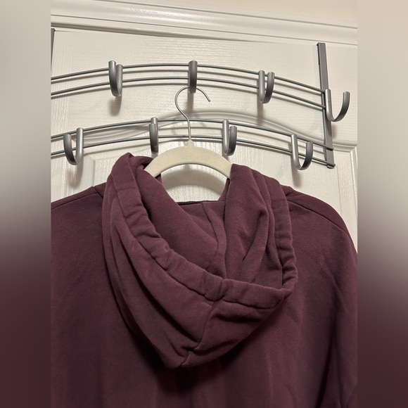 American Eagle Oversized full Zip Hoodie women’s XS jegging fit burgundy purple - Picture 4 of 14